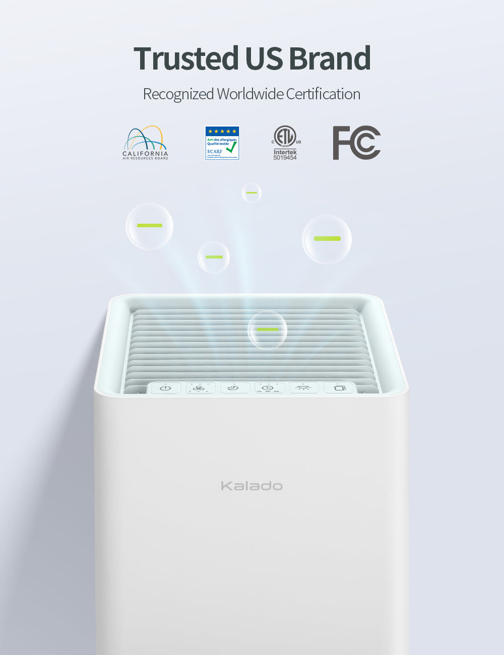 Kalado KCA02 Air Purifiers for Home up to 547sqft, 20dB Low Noise